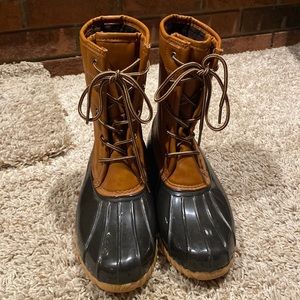 Sporto Duck Boot Arianna Brown/Black Size 7.5 Medium